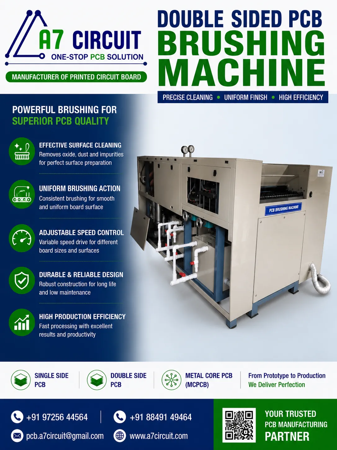 Double Sided PCB Brushing Machine